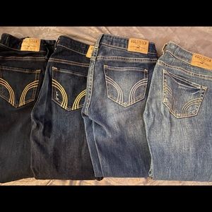 4 pairs of Hollister Jeans size 0R